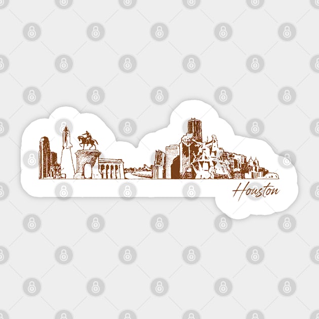 Houston hand drawn skyline Sticker by SerenityByAlex